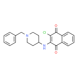 ChemSpider 2D Image | 2-[(1-Benzyl-4-piperidinyl)amino]-3-chloro-1,4-naphthoquinone | C22H21ClN2O2