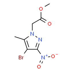 ChemSpider 2D Image | Methyl (4-bromo-5-methyl-3-nitro-1H-pyrazol-1-yl)acetate | C7H8BrN3O4