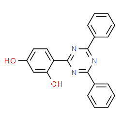ChemSpider 2D Image | 4-(4,6-Diphenyl-1,3,5-triazin-2-yl)-1,3-benzenediol | C21H15N3O2