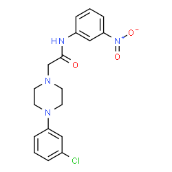 ChemSpider 2D Image | 2-[4-(3-Chlorophenyl)-1-piperazinyl]-N-(3-nitrophenyl)acetamide | C18H19ClN4O3