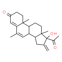 ChemSpider 2D Image | 17-Hydroxy-6-methyl-16-methylenepregna-4,6-diene-3,20-dione | C23H30O3