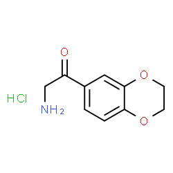 ChemSpider 2D Image | 2-Amino-1-(2,3-dihydro-1,4-benzodioxin-6-yl)ethanone hydrochloride (1:1) | C10H12ClNO3