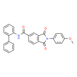 ChemSpider 2D Image | N-(2-Biphenylyl)-2-(4-methoxyphenyl)-1,3-dioxo-5-isoindolinecarboxamide | C28H20N2O4