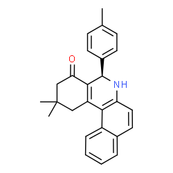 ChemSpider 2D Image | (5R)-2,2-Dimethyl-5-(4-methylphenyl)-2,3,5,6-tetrahydrobenzo[a]phenanthridin-4(1H)-one | C26H25NO