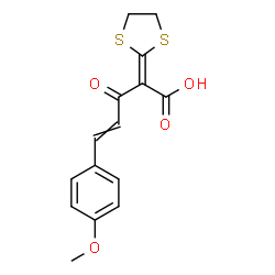 ChemSpider 2D Image | 2-(1,3-Dithiolan-2-ylidene)-5-(4-methoxyphenyl)-3-oxo-4-pentenoic acid | C15H14O4S2