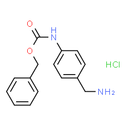 ChemSpider 2D Image | benzyl 4-(aminomethyl)phenylcarbamate hydrochloride | C15H17ClN2O2
