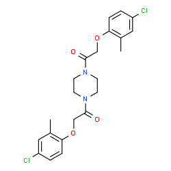 ChemSpider 2D Image | 1,4-Bis(((4-chloro-o-tolyl)oxy)acetyl)piperazine | C22H24Cl2N2O4