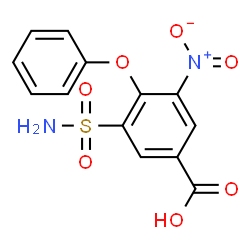 ChemSpider 2D Image | 3-Nitro-4-phenoxy-5-sulfamoylbenzoic acid | C13H10N2O7S