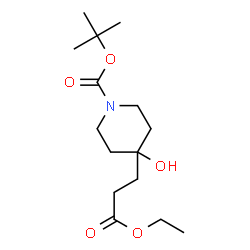 ChemSpider 2D Image | tert-Butyl-4-(3-ethoxy-3-oxopropyl)-4-hydroxypiperidin-1-carboxylat | C15H27NO5