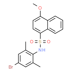 ChemSpider 2D Image | N-(4-Bromo-2,6-dimethylphenyl)-4-methoxy-1-naphthalenesulfonamide | C19H18BrNO3S