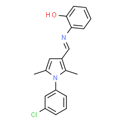 ChemSpider 2D Image | 2-({(E)-[1-(3-Chlorophenyl)-2,5-dimethyl-1H-pyrrol-3-yl]methylene}amino)phenol | C19H17ClN2O