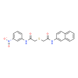 ChemSpider 2D Image | 2-{[2-(2-Naphthylamino)-2-oxoethyl]sulfanyl}-N-(3-nitrophenyl)acetamide | C20H17N3O4S