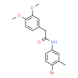 ChemSpider 2D Image | N-(4-Bromo-3-methylphenyl)-2-(3,4-dimethoxyphenyl)acetamide | C17H18BrNO3