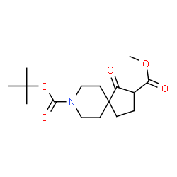 ChemSpider 2D Image | 8-tert-Butyl 2-methyl 1-oxo-8-azaspiro[4.5]decane-2,8-dicarboxylate | C16H25NO5