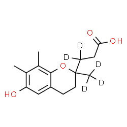 ChemSpider 2D Image | 3-[6-Hydroxy-7,8-dimethyl-2-(~2~H_3_)methyl-3,4-dihydro-2H-chromen-2-yl](3,3-~2~H_2_)propanoic acid | C15H15D5O4