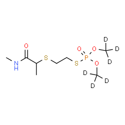 ChemSpider 2D Image | O,O-Bis[(~2~H_3_)methyl] S-(2-{[1-(methylamino)-1-oxo-2-propanyl]sulfanyl}ethyl) phosphorothioate | C8H12D6NO4PS2