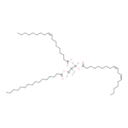 ChemSpider 2D Image | 2-[(9Z)-9-Octadecenoyloxy]-3-(palmitoyloxy)(~2~H_5_)propyl (9Z,12Z)-9,12-octadecadienoate | C55H95D5O6