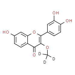 ChemSpider 2D Image | 2-(3,4-Dihydroxyphenyl)-7-hydroxy-3-[(~2~H_3_)methyloxy]-4H-chromen-4-one | C16H9D3O6