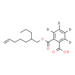 ChemSpider 2D Image | 2-{[(2-Propyl-6-hepten-1-yl)oxy]carbonyl}(~2~H_4_)benzoic acid | C18H20D4O4