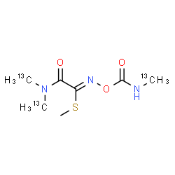 ChemSpider 2D Image | Methyl (1Z)-2-{bis[(~13~C)methyl]amino}-N-{[(~13~C)methylcarbamoyl]oxy}-2-oxoethanimidothioate | C413C3H13N3O3S