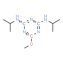 ChemSpider 2D Image | N,N'-Diisopropyl-6-methoxy(~13~C_3_)-1,3,5-triazine-2,4-diamine | C713C3H19N5O