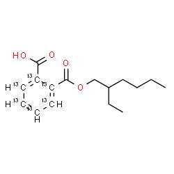 ChemSpider 2D Image | 2-{[(2-Ethylhexyl)oxy]carbonyl}(~13~C_6_)benzoic acid | C1013C6H22O4