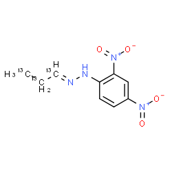 ChemSpider 2D Image | (2E)-1-(2,4-Dinitrophenyl)-2-(~13~C_3_)propylidenehydrazine | C613C3H10N4O4