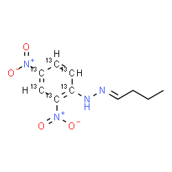 ChemSpider 2D Image | (1E)-1-Butylidene-2-[2,4-dinitro(~13~C_6_)phenyl]hydrazine | C413C6H12N4O4
