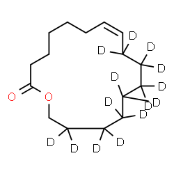 ChemSpider 2D Image | (8Z)-(10,10,11,11,12,12,13,13,14,14,15,15,16,16-~2~H_14_)Oxacycloheptadec-8-en-2-one | C16H14D14O2