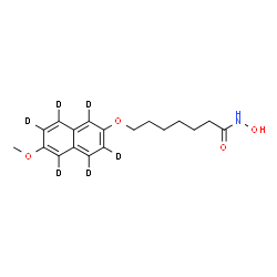 ChemSpider 2D Image | N-Hydroxy-7-{[6-methoxy(~2~H_6_)-2-naphthyl]oxy}heptanamide | C18H17D6NO4