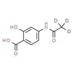 ChemSpider 2D Image | 4-[(~2~H_3_)Ethanoylamino]-2-hydroxybenzoic acid | C9H6D3NO4