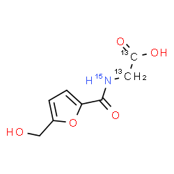 ChemSpider 2D Image | N-[5-(Hydroxymethyl)-2-furoyl](~13~C_2_,~15~N)glycine | C613C2H915NO5