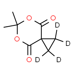 ChemSpider 2D Image | 6,6-Dimethyl(~2~H_4_)-5,7-dioxaspiro[2.5]octane-4,8-dione | C8H6D4O4