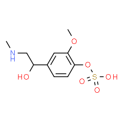 ChemSpider 2D Image | 4-[1-Hydroxy-2-(methylamino)ethyl]-2-methoxyphenyl hydrogen sulfate | C10H15NO6S