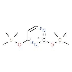 ChemSpider 2D Image | 2,4-Bis[(trimethylsilyl)oxy](2-~13~C,~15~N_2_)pyrimidine | C913CH2015N2O2Si2