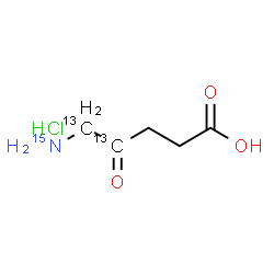 ChemSpider 2D Image | 5-(~15~N)Amino-4-oxo(4,5-~13~C_2_)pentanoic acid hydrochloride (1:1) | C313C2H10Cl15NO3