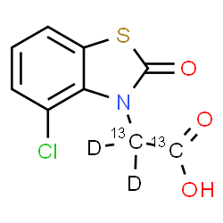 ChemSpider 2D Image | (4-Chloro-2-oxo-1,3-benzothiazol-3(2H)-yl)(~13~C_2_,~2~H_2_)acetic acid | C713C2H4D2ClNO3S