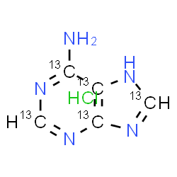 ChemSpider 2D Image | (~13~C_5_)-7H-Purin-6-amine hydrochloride (1:1) | 13C5H6ClN5