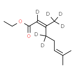 ChemSpider 2D Image | Ethyl (2Z)-7-methyl-3-(~2~H_3_)methyl(2,4,4-~2~H_3_)-2,6-octadienoate | C12H14D6O2