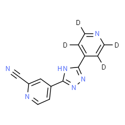 ChemSpider 2D Image | 4-{5-[(~2~H_4_)-4-Pyridinyl]-4H-1,2,4-triazol-3-yl}-2-pyridinecarbonitrile | C13H4D4N6