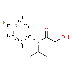 ChemSpider 2D Image | N-[4-Fluoro(~13~C_6_)phenyl]-2-hydroxy-N-isopropylacetamide | C513C6H14FNO2