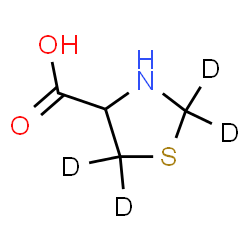 ChemSpider 2D Image | (2,2,5,5-~2~H_4_)-1,3-Thiazolidine-4-carboxylic acid | C4H3D4NO2S