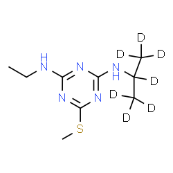 ChemSpider 2D Image | N-Ethyl-6-(methylsulfanyl)-N'-[(~2~H_7_)-2-propanyl]-1,3,5-triazine-2,4-diamine | C9H10D7N5S