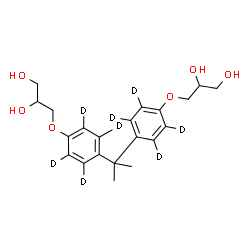 ChemSpider 2D Image | 3,3'-{2,2-Propanediylbis[(~2~H_4_)-4,1-phenyleneoxy]}di(1,2-propanediol) | C21H20D8O6