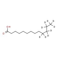 ChemSpider 2D Image | (10,10,11,11,12,12,13,13,13-~2~H_9_)Tridecanoic acid | C13H17D9O2