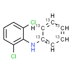 ChemSpider 2D Image | 2,6-Dichloro-N-(~13~C_6_)phenylaniline | C613C6H9Cl2N