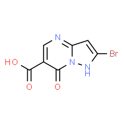ChemSpider 2D Image | 2-Bromo-7-oxo-1,7-dihydropyrazolo[1,5-a]pyrimidine-6-carboxylic acid | C7H4BrN3O3