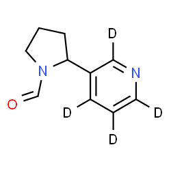ChemSpider 2D Image | 2-[(~2~H_4_)-3-Pyridinyl]-1-pyrrolidinecarbaldehyde | C10H8D4N2O
