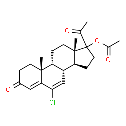 ChemSpider 2D Image | (9beta,17xi)-6-Chloro-3,20-dioxopregna-4,6-dien-17-yl acetate | C23H29ClO4