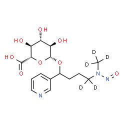 ChemSpider 2D Image | 4-[(~2~H_3_)Methyl(nitroso)amino]-1-(3-pyridinyl)(4,4-~2~H_2_)butyl beta-D-glucopyranosiduronic acid | C16H18D5N3O8